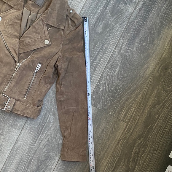 Blank NYC - Taupe Suede Leather Biker Jacket - Size XS - Picture 11 of 14